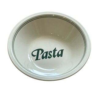 Vintage Mount Clemens Pottery Pasta Bowl Cream Green Trim Made in Japan 9 inch